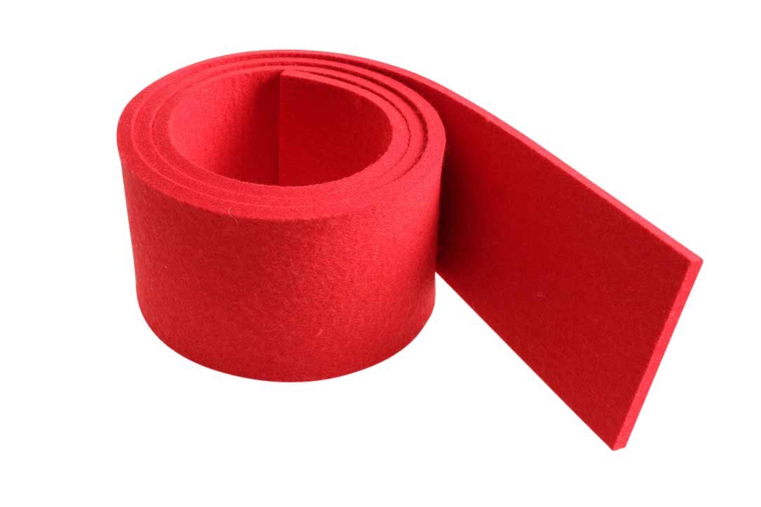 STRINGING CLOTH 100X1600X8,0MM. RED - FELT/LEATHER STRIPS - Knud ...