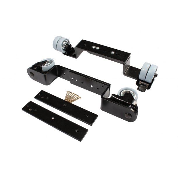 BKB TRANSPORT RULLEBESLAG, SORT, STORE GUMMIHJUL AFSMITNINGSFRI MED BREMSE, KUGLELEJE