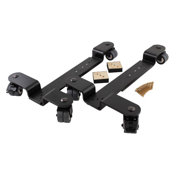 BKB PIANO TROLLIES, BLACK, FOR CONSOLE PIANOS, 72 MM STANDARD WIDTH, POLYURETHANE WHEELS WITH BRAKE