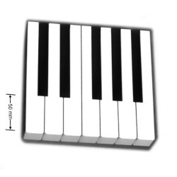 KLAVIATURBELGNING MED FRONT HVID 50 MM.