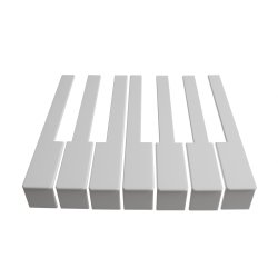 KLAVIATURBELGNING MED FRONT HVID 52 MM.