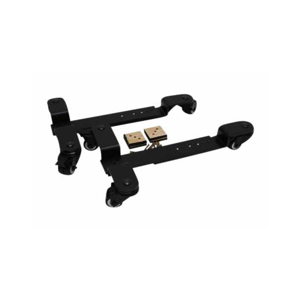 BKB PIANO TROLLIES, BLACK, FOR CONSOLE PIANOS, 72 MM STANDARD WIDTH, POLYURETHANE WHEELS WITH BRAKE