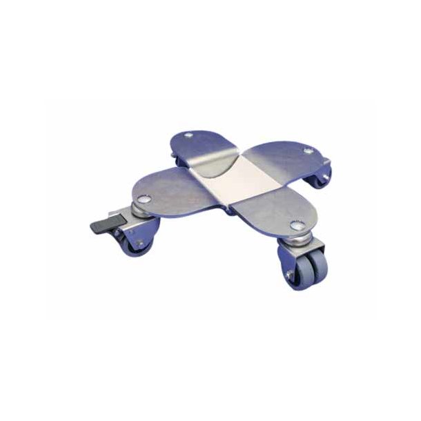 BKB FLGEL TRANSPORTUNTERSETZER, SILBER, PU-GUMMIRDERN MIT BREMSE