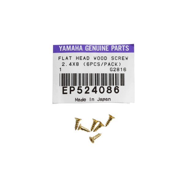 YAMAHA ORIGINAL PART NO. EP524086, FLAT HEAD SCREW 2,4X8 MM. - 6 PACK