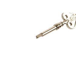 KEY UPRIGHT, TRIANGULAR OLD VERSION, BRASS, S&S ORIGINAL 