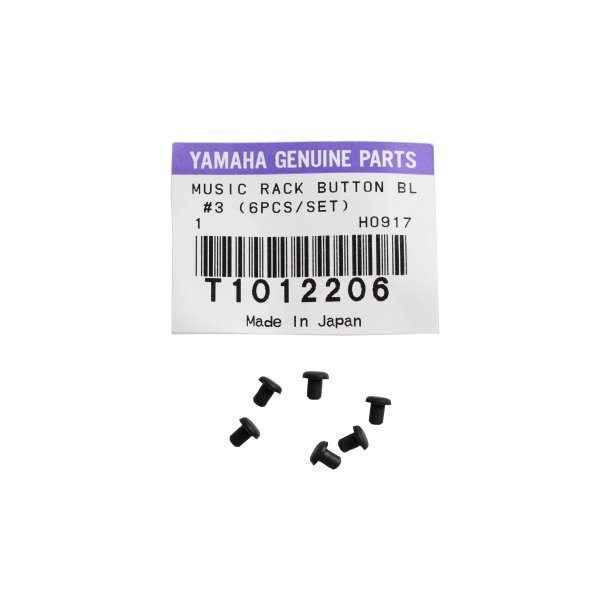 YAMAHA ORIGINAL PART NO. T1012206, MUSIC RACK BUTTON (BLACK) - 6 PACK