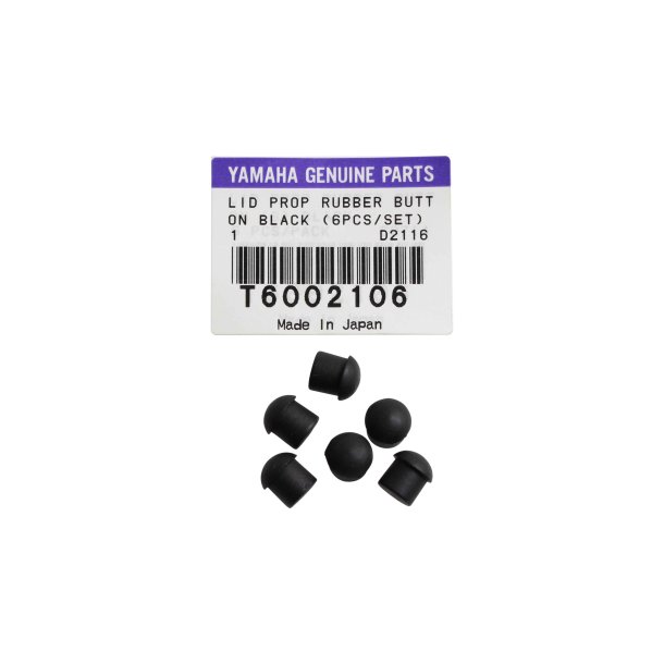 YAMAHA ORIGINAL PART NO. T6002106, LID PROP RUBBER BUTTON (BLACK) - 6 PACK