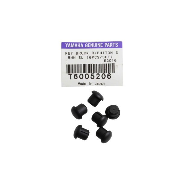 YAMAHA ORIGINAL PART NO. T6005206, KEY BROCK RUBBER BUTTON 3,5 MM. (BLACK) - 6 PACK