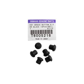 YAMAHA ORIGINAL PART NO. T6005216, KEY BROCK RUBBER BUTTON 4,0 MM. (BLACK) - 6 PACK