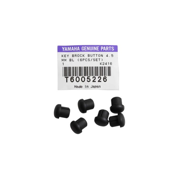 YAMAHA ORIGINAL PART NO. T6005226, KEY BROCK BUTTON 4,5 MM. (BLACK) - 6 PACK